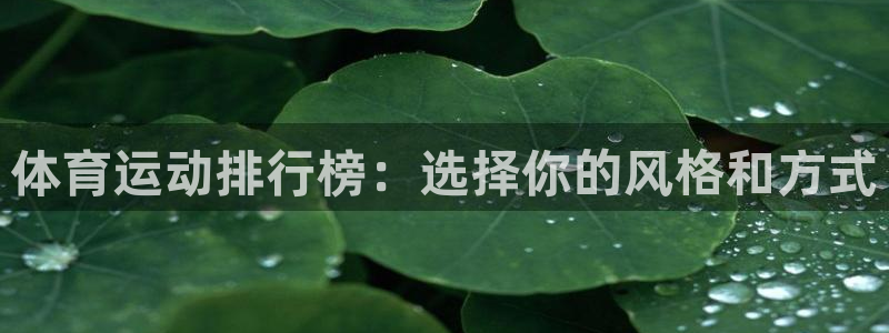 公海赌赌船官方正版app神州：体育运动排行榜：选择你的风格和